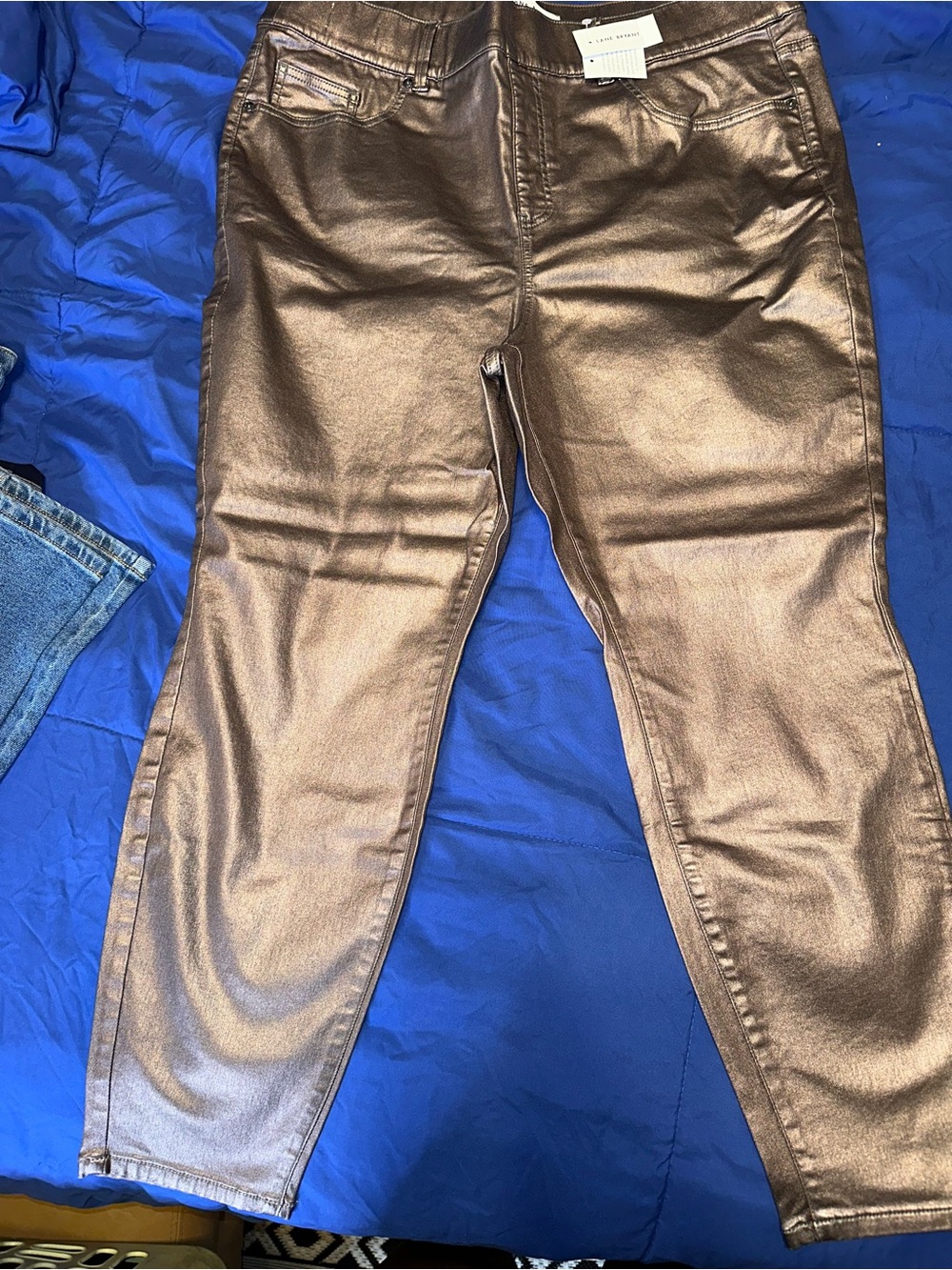 Lane Bryant Metallic Bronze Skinny Jeans